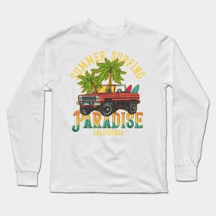 Summer Surfing Paradise California Long Sleeve T-Shirt